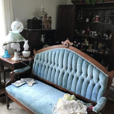 antique Victorian upholstered sofa