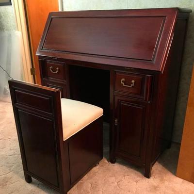 Imported from China in early 1980's Hand Carved Solid Rosewood Liquor Cabinet & Server When The Lid Is Raised, Two Serving Areas Flip...