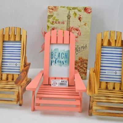 3 Beach Chair Picture Frames and Floral Picture Al ...