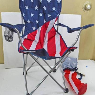 Flag Folding Chair in Carrying Bag (Appears New)