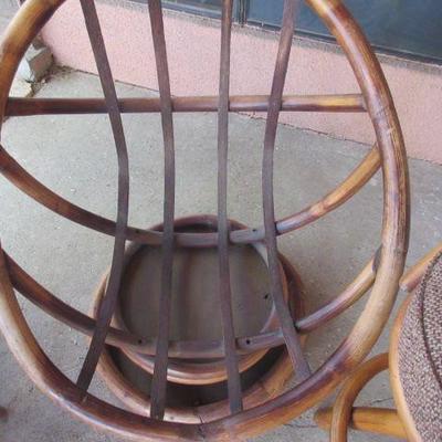 Vintage rattan round back chair