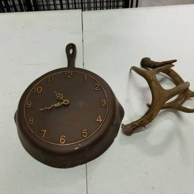 Cast Iron Pan Clock and Antler Calls