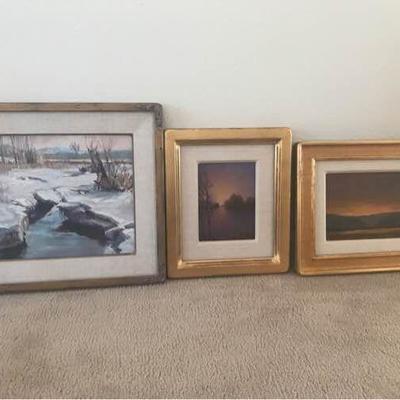 3 Framed Oil Paintings