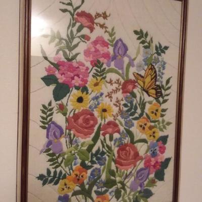 Handstitched Floral Picture 