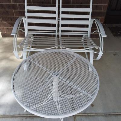 Wrought Iron Table & Glider