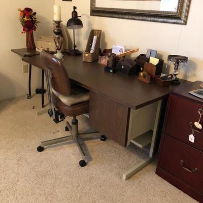 Modern Desk.  Office Chair. Print stand. File cabinet 