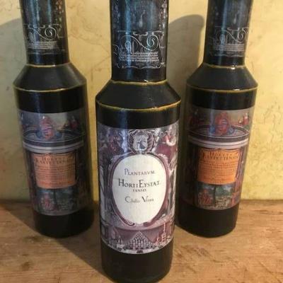 Set of 3 Black cardboard Wine Bottle Holders 13  H ...