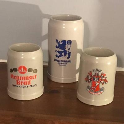 Set of 3 German Beer Steins Mugs