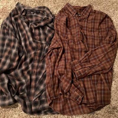 Set of 2 Arrow Flannel Shirts Large