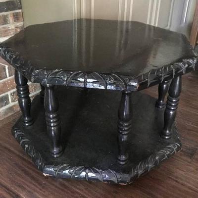 Black Wood side table coffee table