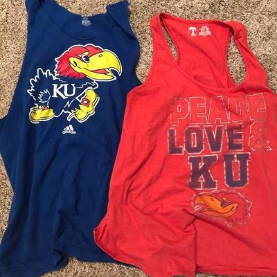 Set of 2 tank top t-shirts-Kansas University (KU) ...
