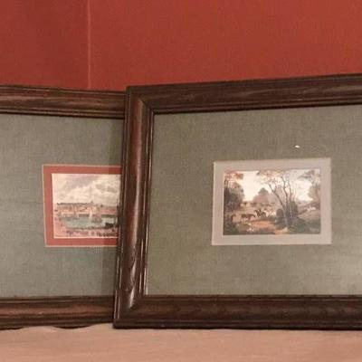 Set of Vintage framed wall dÃ©cor--Fox Hunt and Sh ...
