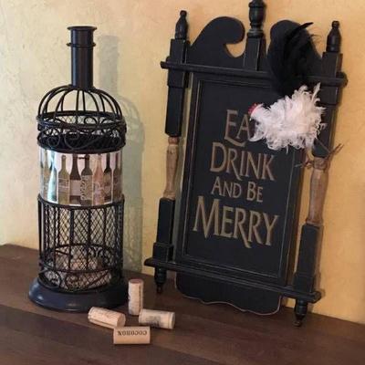 Eat Drink and Be Merry Wall DÃ©cor and metal wine ...