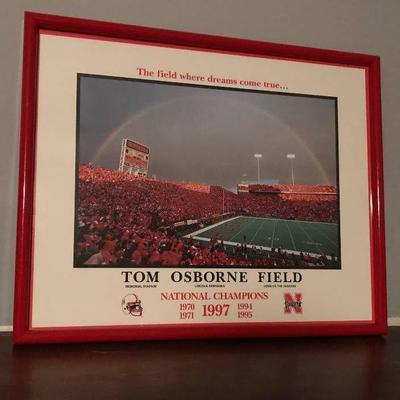 Framed photo of Tom Osborne Field, Memorial Stadi ...