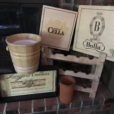 Wood Wine Boxes with wood wine rack, tray, chill b ...
