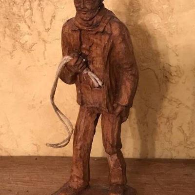 5 Wood Carved Mountain Man Cowboy