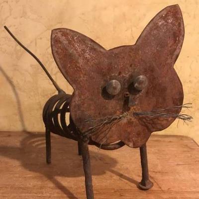 Rustic Metal Cat garden dÃ©cor