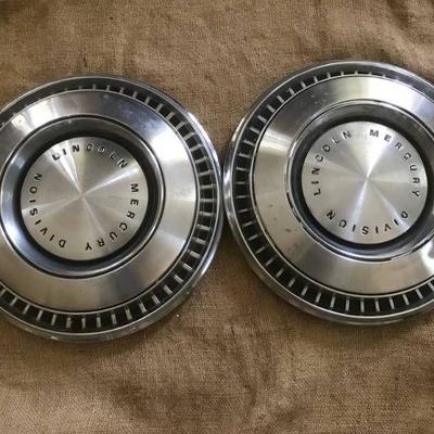 Set of 2 Lincoln Mercury Division Hubcaps
