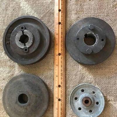 Rustic Pulleys and grinding wheel