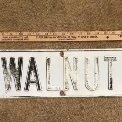 W. Walnut Metal Street Sign for wall dÃ©cor or upc ...