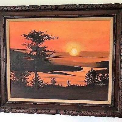 Hand carved mahogany frame