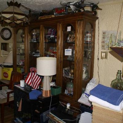 Walnut 2 pcs China Cabinet 