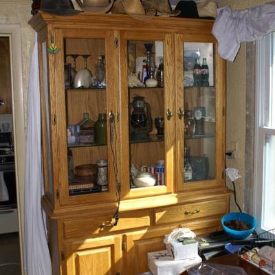 Oak 2 Pcs China Cabinet 