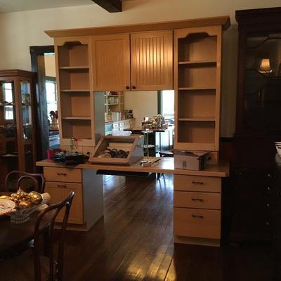 Very large computer desk with hutch