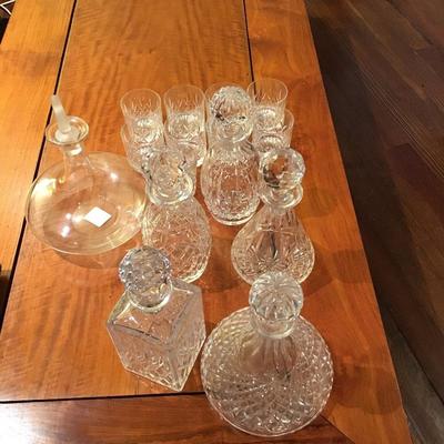 Crystal decanters- some Waterford