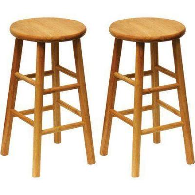 2 solid wood counter stools