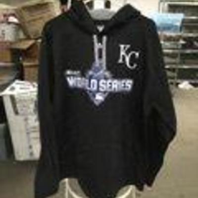 KC World Series Hooded Black Sweatshirt Sz XL