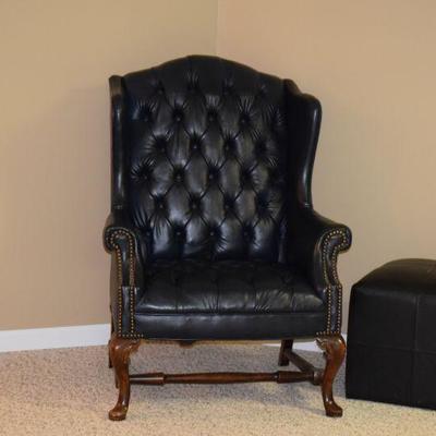 Leather Chair, Ottoman