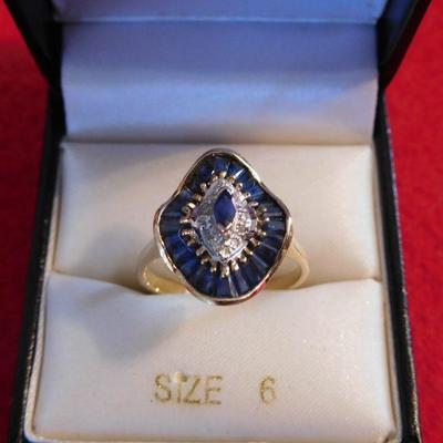 14 k Sapphire & Diamond Ring