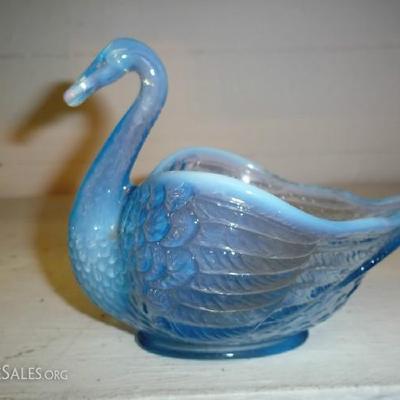 blue opalescent swan