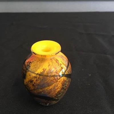 Tiny art glass vase