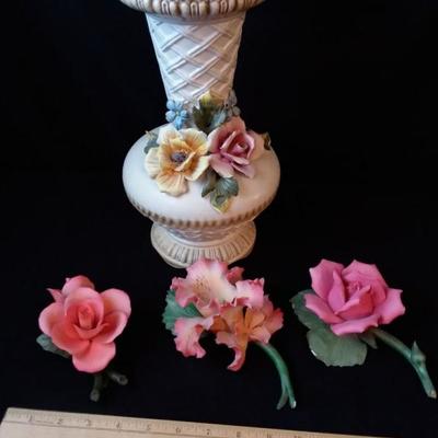 Italian Vase & Ceramic Flowers