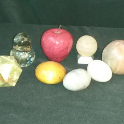 Marble Paperweight & Eggs