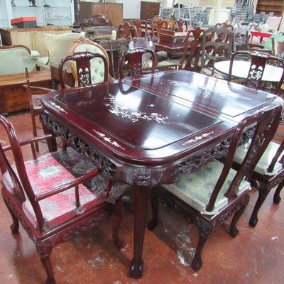 Oriental Dining table and 6 chairs