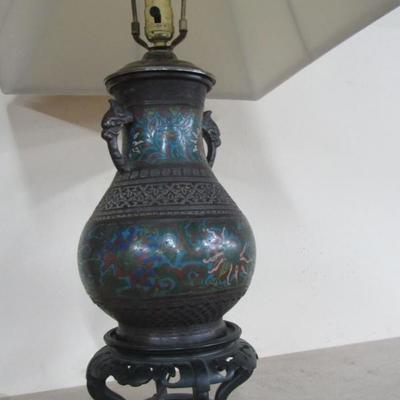 Oriental Champleve Lamp,