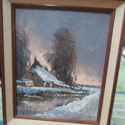 Paul Storm, Cottage Landscape Oil on canvas