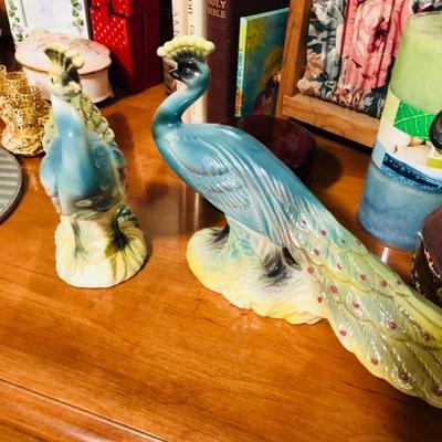 Vintage ceramic peacocks 