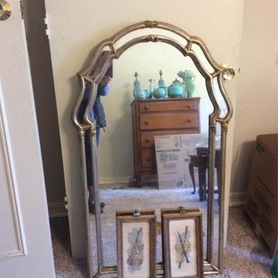 Gold Frame Wall Mirror and Musical