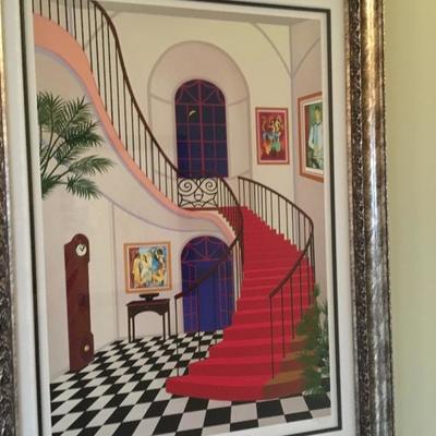 “Interior With Red Staircase” Fanch