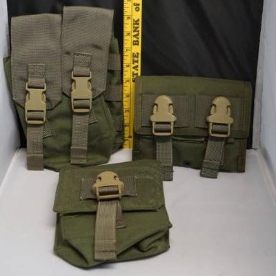 3 New Ammo Pouches- OD Green Various Sizes