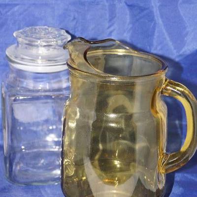Glass Tea Pitcher and Canister