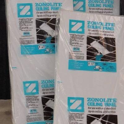 New Sealed Zenolite Ceiling Panels- 3 Packs- Gre ...