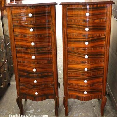 PAIR of Burl Walnut and Mahogany Lingerie Chest
Located Inside â€“ Auction Estimate $100-$300
