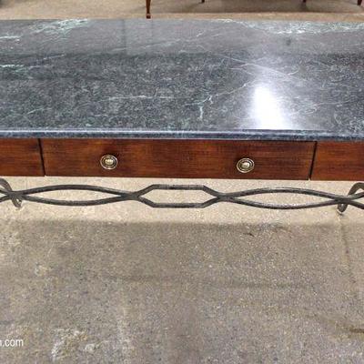 Burl Mahogany Iron Decorative Base Marble Top Writing Desk
Located Inside â€“ Auction Estimate $200-$400

