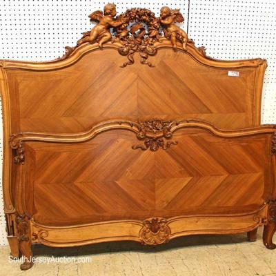 ANTIQUE NICE Queen Size Mahogany Bed with Cupids and Hand Carved Flowers
Located Inside â€“ Auction Estimate $400-$800
