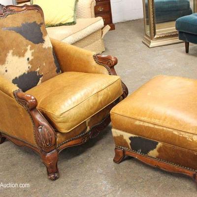 2 Piece Leather and Cowhide Western Decorative Club Chair and Ottoman
Located Inside â€“ Auction Estimate $300-$600
